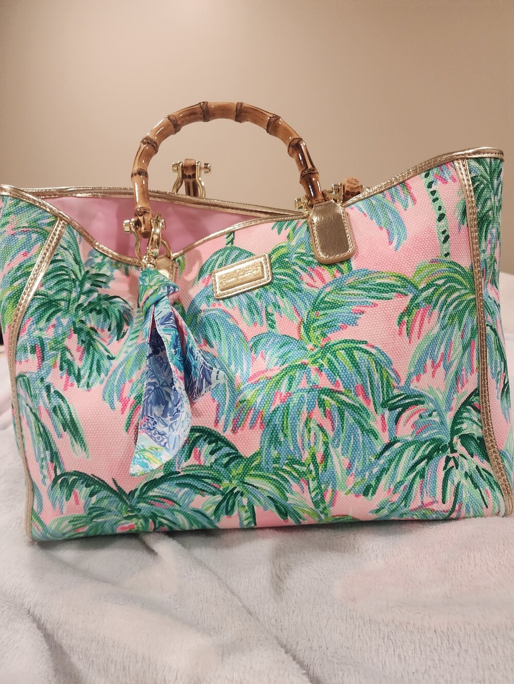 Lilly PULITZER - Greydon Canvas Tote w/purse Charm  Sold Out -  Beautiful
